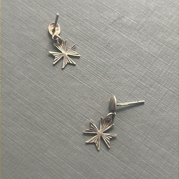 Vintage Maltese cross small dangling earrings signed 925 - Picture 3 of 5